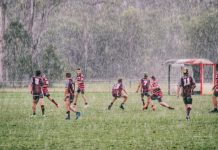 Rugby in the rain