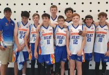 Basketball team getting sandy