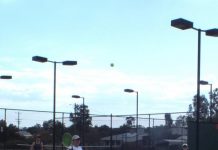 Ladies hit off Gamefit tennis